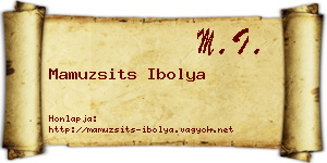Mamuzsits Ibolya névjegykártya