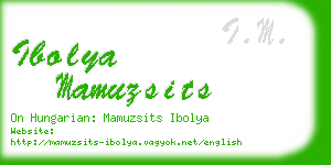 ibolya mamuzsits business card